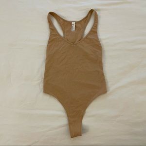 American Apparel Beige Sleeveless Bodysuit (S)